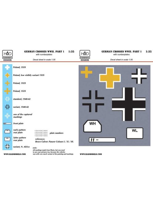 HAD models - German ww 2 Crosses part 1 with number plates