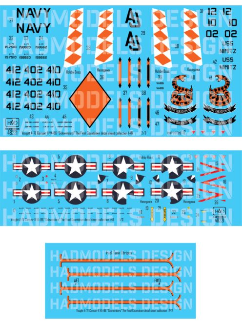 HAD models - A-7E VS-86 Corsair Sidewinders  "Final Countdown" collection