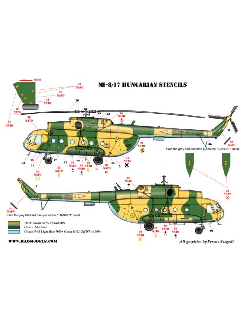 HAD models - Mi-8 (Hungarian 10423 IFOR, 10426, Kirgizian 05, Cambodia-19)  reprint