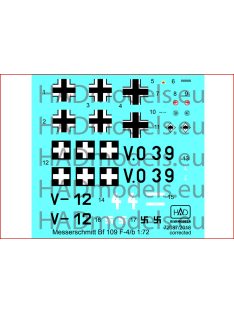  HAD models - corrected Messershmitt Bf 109 F-4/b ( Hungarian V0+39 Aladár Heppes, V-+12, German white 4)