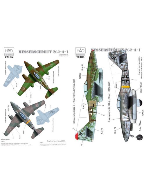 HAD models - Messerschmitt Me 262 A-1 (Luftwaffe black "L", white 17)