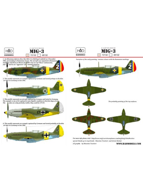 HAD models - MiG-3 ( with Captured Rumanian and German markings)