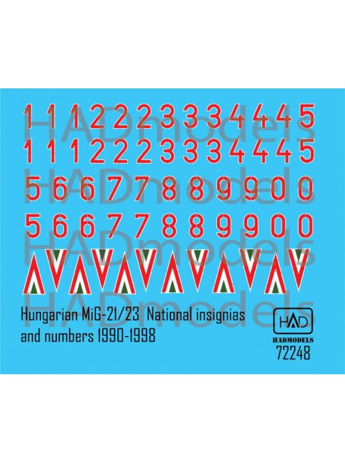 HAD models - Hungarian National insignias and Numbers decal sheet 1990-1998