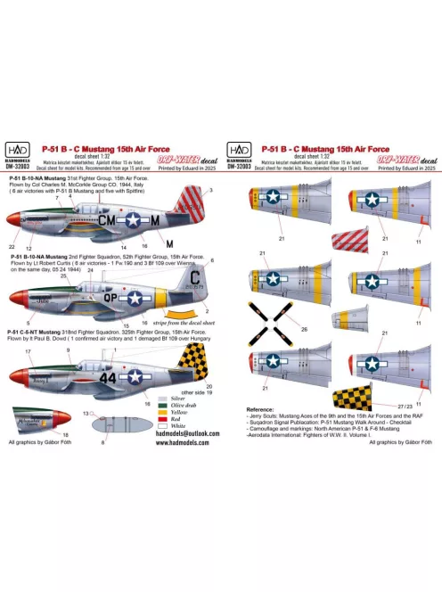 HAD models - P-51B decal sheet 1:32