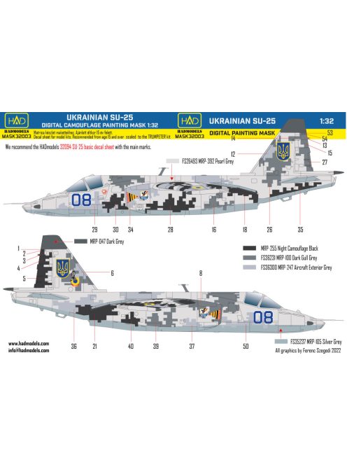 HAD models - Su-25 Ukrainian  Digital Camouflage  paintnig mask