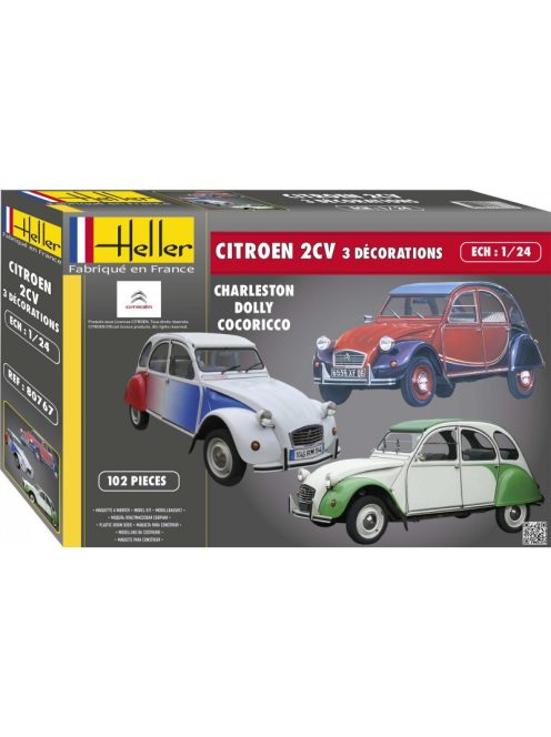 Heller - Citroen 2CV Decorations Speciales(Cocori Cocorico,Spot,Caban)