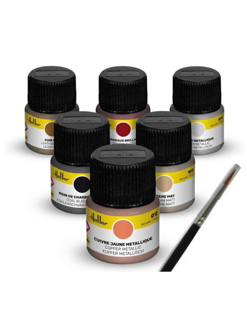 Heller - Colour Set Oldtimer Acrylic 6 x 12 ml + Brush
