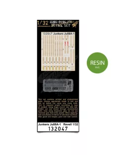   HGW Models - 1/32 Junkers Ju 88A-1 + Seats + Decal - Fabric Seat Belts  - resin parts + wood grain floor Revell