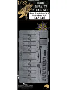   HGW Models - 1/32 Hansa-Brandenburg W.12 Engine - Photo-etched Sets  - Benz Bz. III Wingnut Wings