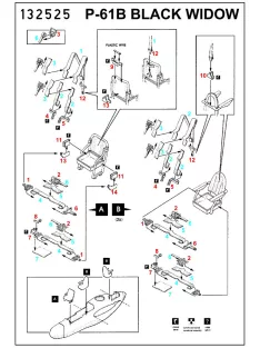   HGW Models - 1/32 P-61B Black Widow - Fabric Seat Belts  - pre-cut (laser) HobbyBoss