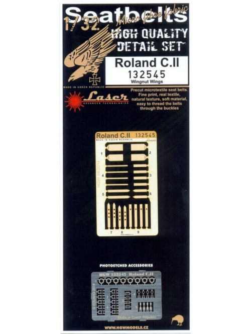 HGW Models - 1/32 Roland C.II - Fabric Seat Belts  - pre-cut (laser) Wingnut Wings
