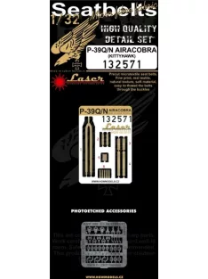   HGW Models - 1/32 P-39Q/N Airacobra - Fabric Seat Belts  - pre-cut (laser) Kittyhawk