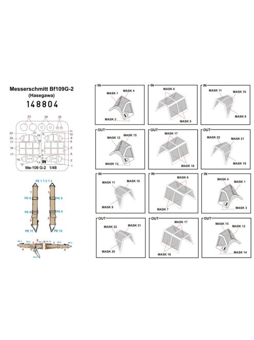 HGW Models - 1/48 Albatros D.III / D.V - Microplastic Seat Belts - 2 sets inc. additional PE details Eduard
