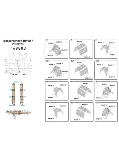   HGW Models - 1/48 Messerschmitt Bf 109F - Basic Line - BASIC LINE: seatbelts + masks Hasegawa