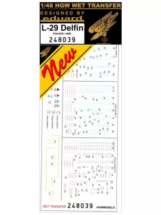   HGW Models - 1/48 L-29 Delfín Stencils - Wet Transfers - Eduard