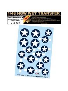   HGW Models - 1/48 P-47 NATIONAL INSIGNIA 1942-1943  -  Wet Transfers