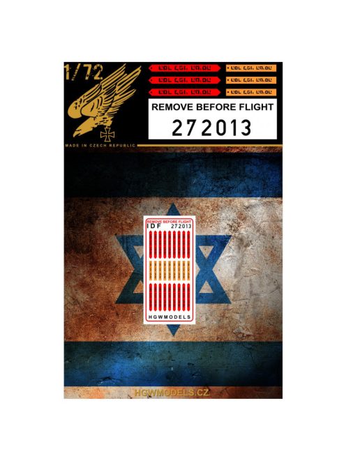 HGW Models - 1/72 Remove Before Flight - Israel - Easy Belts - both sides printed