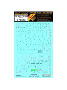   HGW Models - 1/72 MiG-21MF - Stencils - Wet Transfers - Eduard