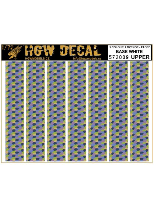HGW Models - 1/72 5 Colour Lozenge Upper - Decals Wood Grain - base white sheet: A5