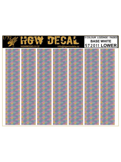 HGW Models - 1/72 5 Colour Lozenge Lower - Decals Wood Grain - base white sheet: A5