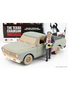   Highway61 - Chevrolet C-10 Pick-Up The Texas Chainsaw Massacre 1971 With Leatherface Figure Light Grey
