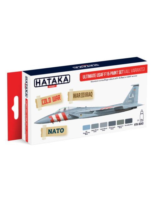 HATAKA - HTK-AS43 Ultimate USAF F15 paint set (all variants) (6 x 17 ml) - RED LINE - AIRBRUSH DEDICATED