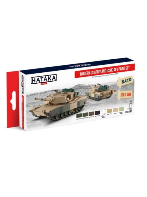 HATAKA - Red Line Set (8 pcs) Modern US Army and USMC AFV Paint Set