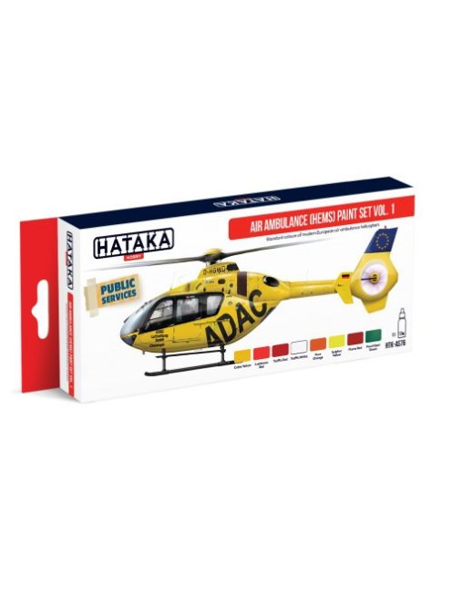 HATAKA - Red Line Set (8 pcs) Air Ambulance (HEMS) paint set vol. 1