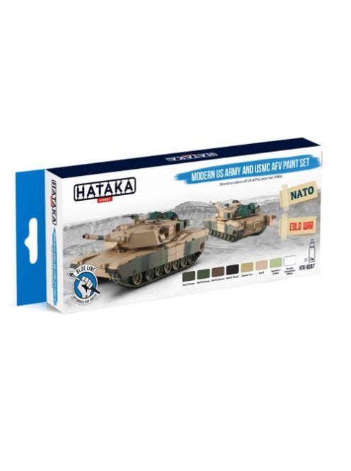 HATAKA - Blue Line Set (8 pcs) Modern US Army and USMC AFV Paint Set