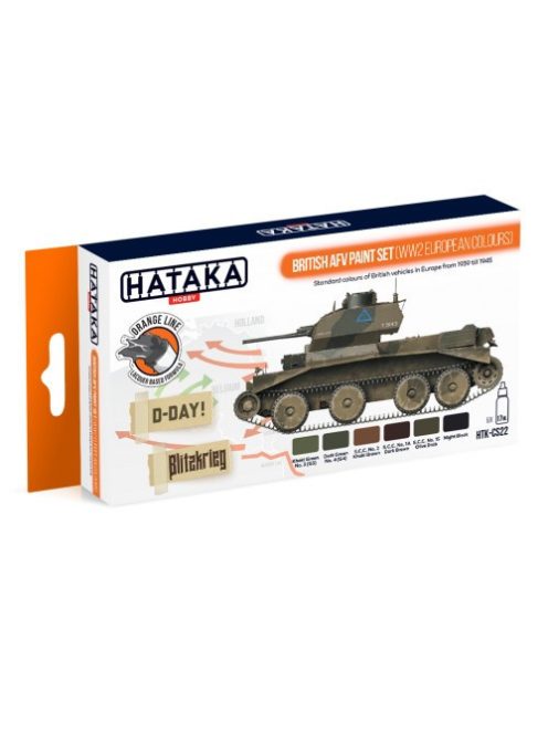 HATAKA - Orange Line Set(6 pcs) British AFV paint set (WW2 European colours)