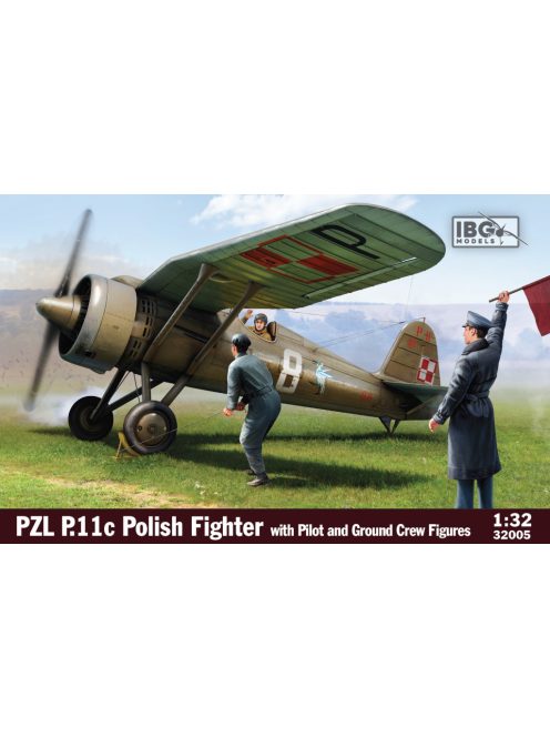 IBG - 1/32 PZL P.11c Polish Fighter with Pilot and Ground Crew Figures