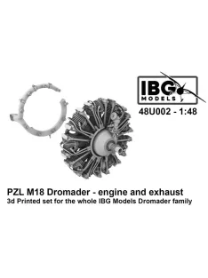 IBG - PZL M18 Dromader - Engine and Exhaust - 3d Printed Set