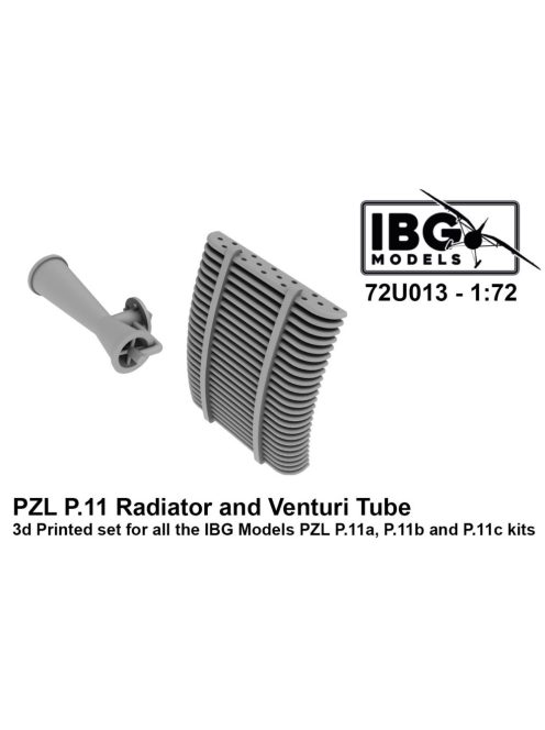 IBG - 1/72 PZL P.11c Radiator and Venturi Tube (3d printed set)