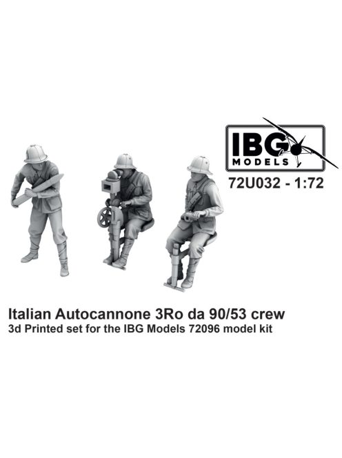 IBG - 1/72 Italian Autocannone 3Ro da 90/53 crew (3d printed - 3 figures)