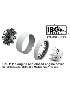   IBG - 1/72 PZL P.11c Engine and Closed Engine Cove (3d printed)