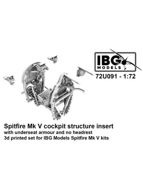 IBG - Spitfire Mk V Cockpit Structure Insert (with underseat armour and no headrest) - 3d Printed Set