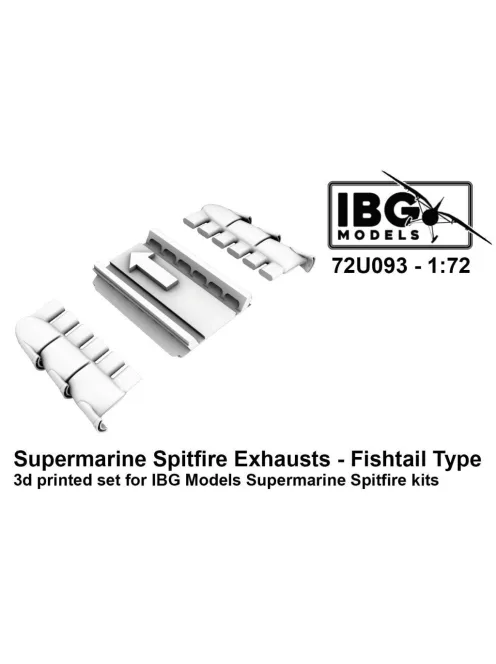 IBG - Supermarine Spitfire Exhausts - Fishtail Type - 3d Printed Set