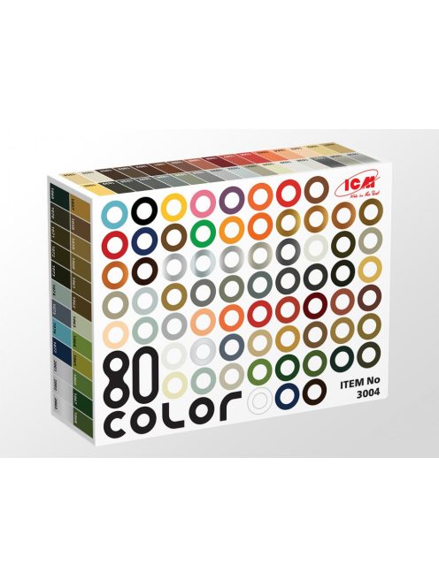 ICM - Acrylic paint set 80 pcs (77 color + 3 varnishes) 80 x 12 ml