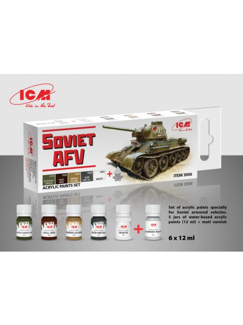 ICM - Acrylic paint set for Soviet AFV 6  12 ml