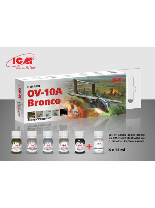 ICM - Acrylic paint set for OV-10A Bronco and other Vietnam aircraft 6  12 ml