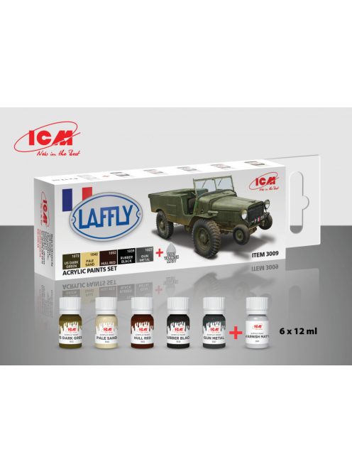 ICM - Acrylic paint set for Laffly V15T and French vehicles 6  12 ml