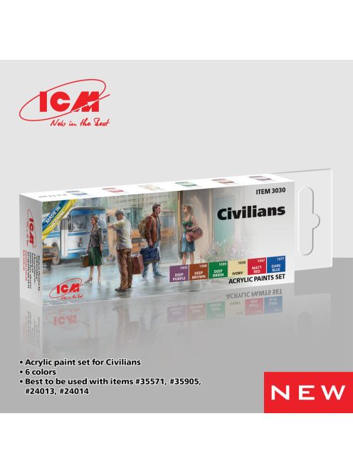 ICM - Acrylic paint set for Civilians 6 ? 12 ml