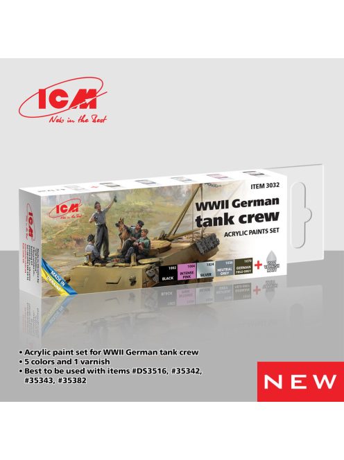 ICM - Acrylic paint set for WWII German tank crew 6 ? 12 ml