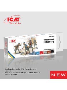 ICM - Acrylic paint set for WWI French infantry 6 x 12 ml