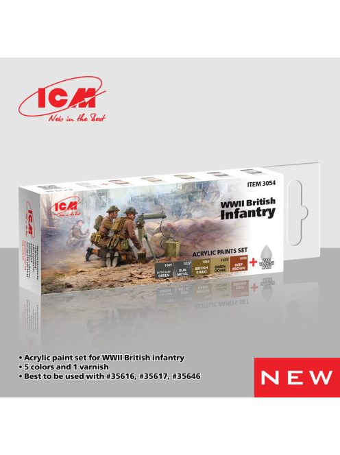 ICM - Acrylic Paint Set for WWII British infantry  6 x12 ml