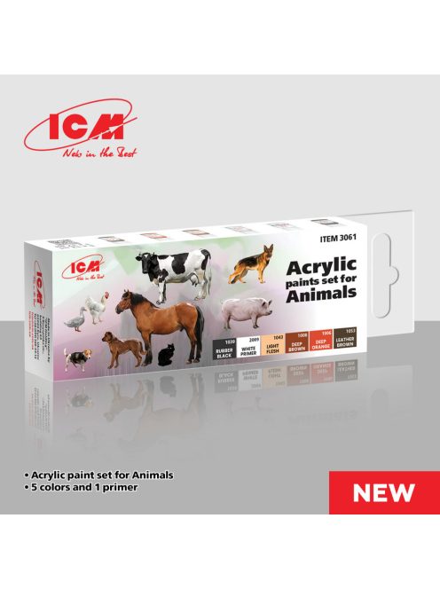 ICM - ICM Animals - acrylic paint set 
6 bottles х 12 ml