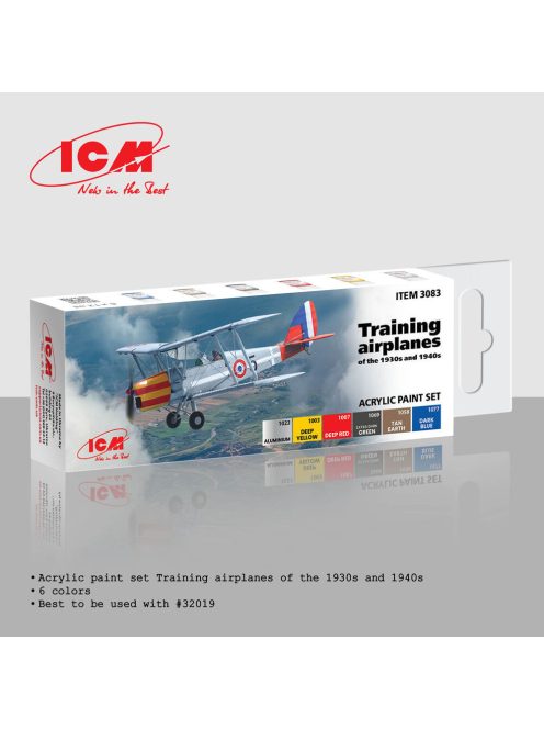 ICM - Acrylic paint set Training airplanes of the 1930s and 1940s