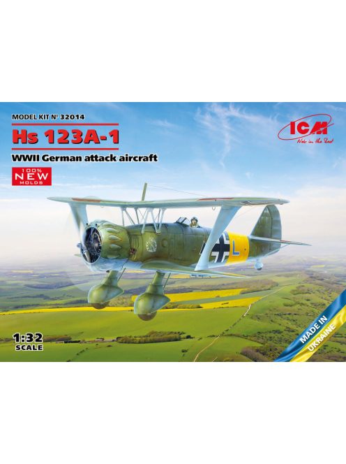 ICM - Hs 123A-1, WWII German attack aircraft (100% new molds)