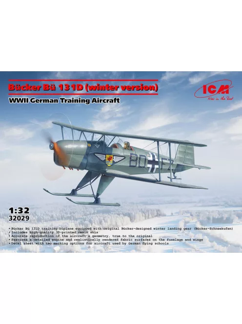 ICM - Bücker Bü 131D (winter version) WWII German Training Aircraft