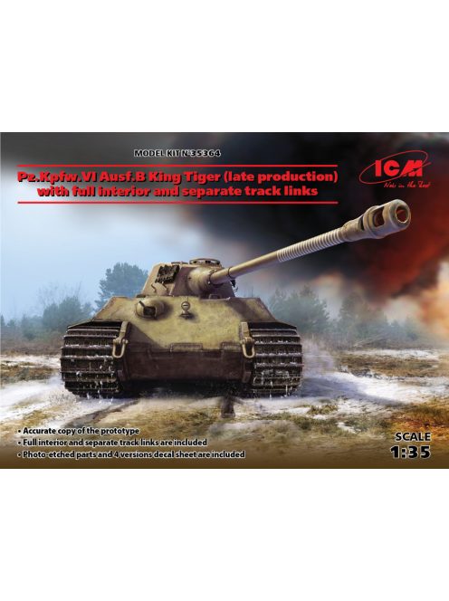 ICM - Pz.Kpfw. VI Ausf.B King Tiger late productioen with full interior